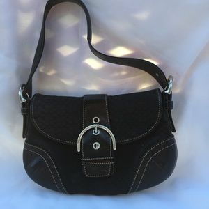 Black flap Coach purse.